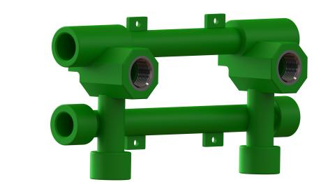 Υδροληψία Διπλή με στήριγμα - PN 25 - PATENTED